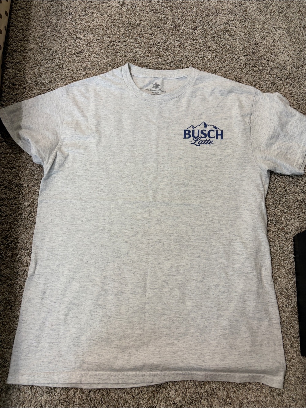Busch Latte Men's Light Gray Short Sleeve Crew T-Shirt